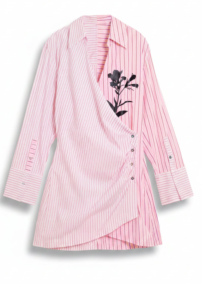Abito_Donna_Desigual_Rosa_a_Righe_con_Bottoni_e_Scollo_a_V