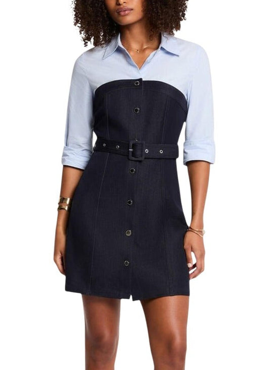 Abito Donna Morgan De Toi Blu con Cintura e Bottoni