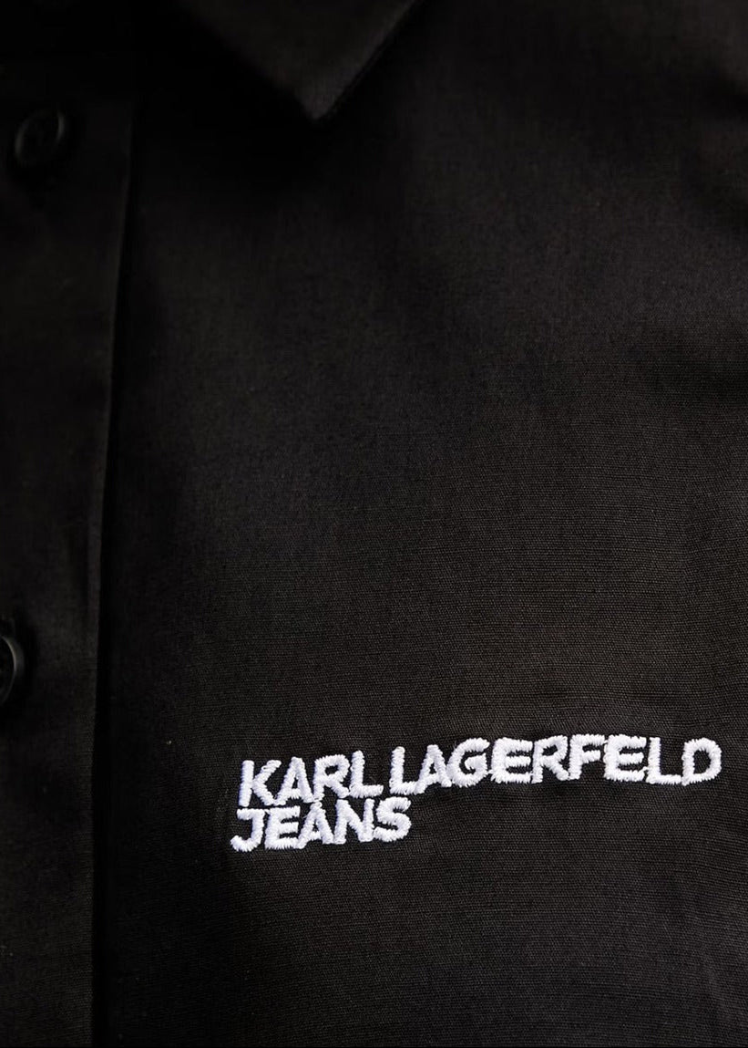 Blouse Donna Karl Lagerfeld Jeans Nera Smanicata con Bottoni