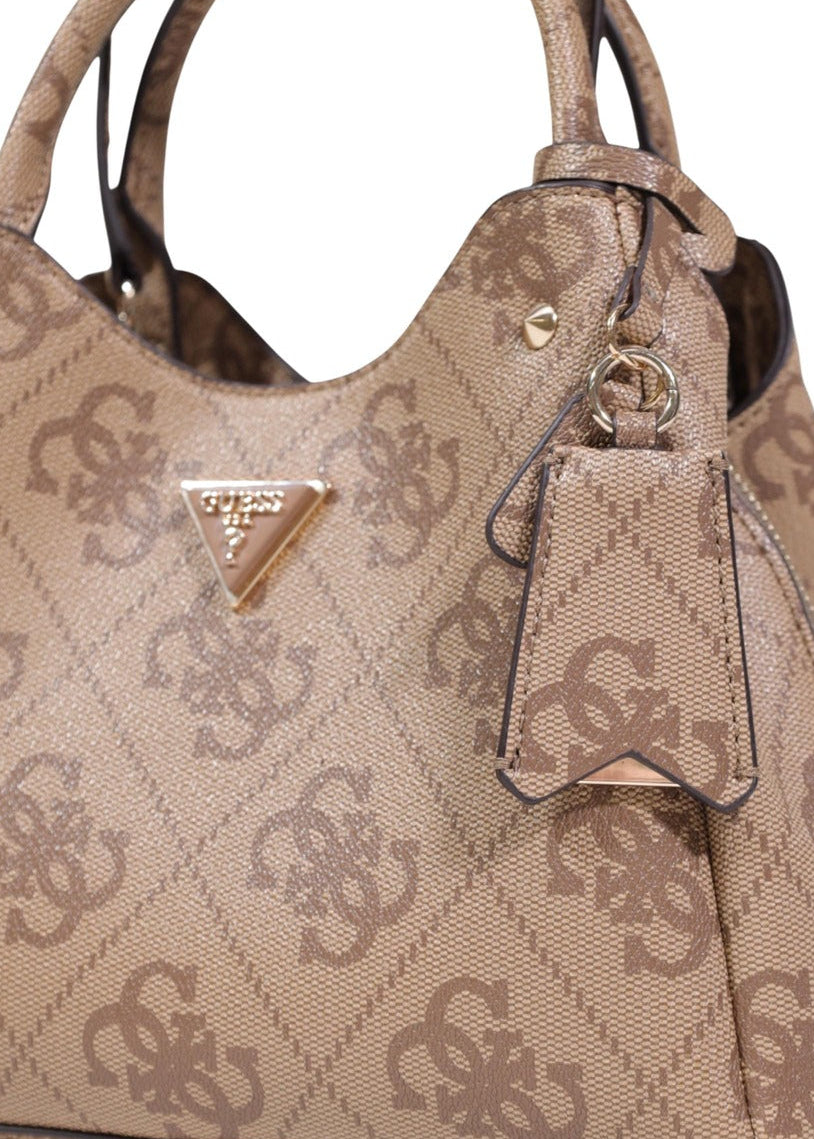 Borsa Donna Guess Beige con Stampa e Tracolla