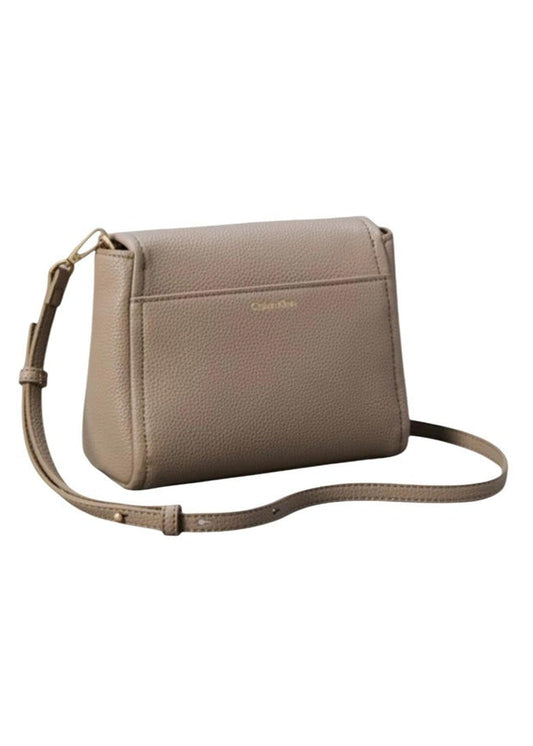 Borsa a Tracolla Calvin Klein Grigia con Bottoni Automatici