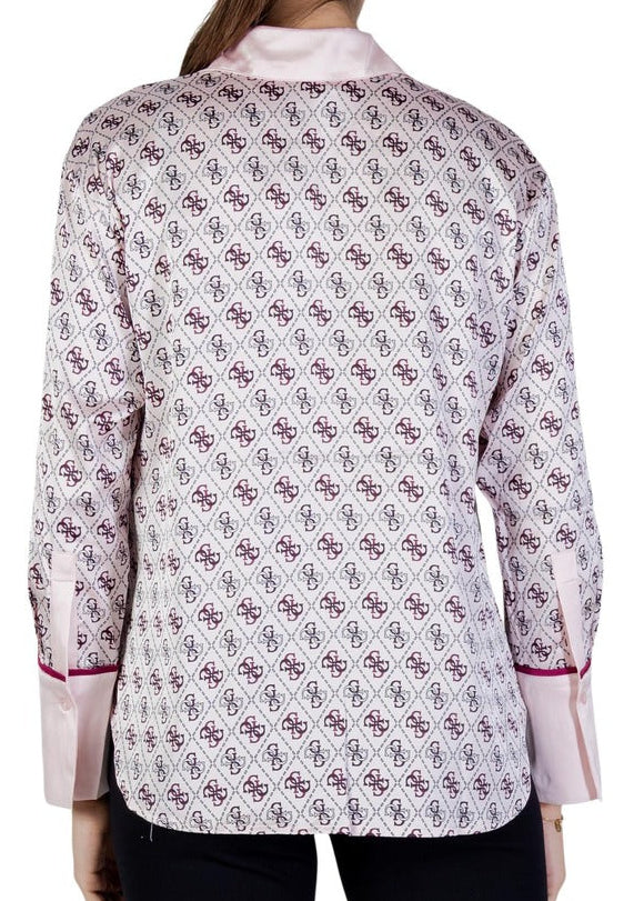 Camicia Donna Guess Rosa con Stampa e Bottoni