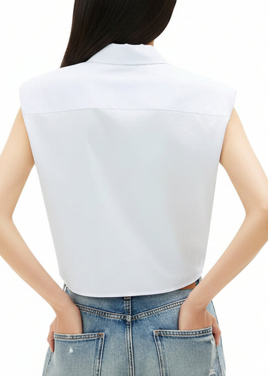 Camicia Donna Tommy Hilfiger Jeans Azzurra Smanicata in Cotone Organico