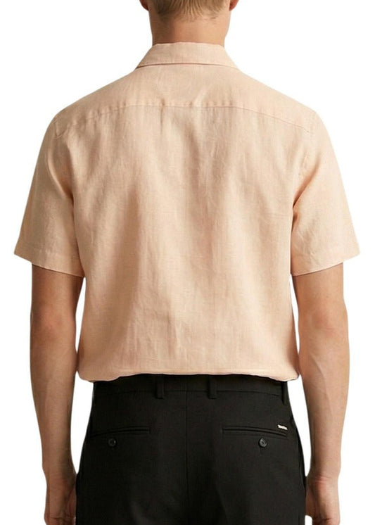 Camicia Uomo Gianni Lupo Rosa in Lino Maniche Corte