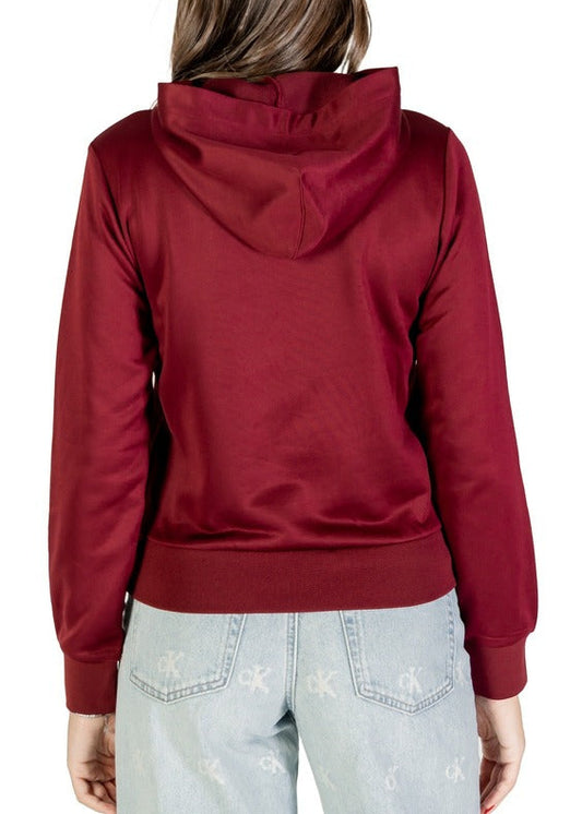 Felpa Donna Calvin Klein Bordeaux con Cappuccio