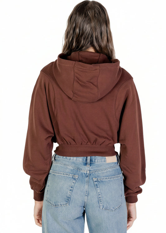 Felpa Donna Tommy Hilfiger Jeans Marrone in Cotone Organico con Cappuccio