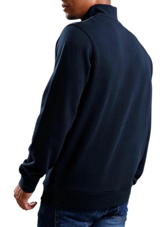 Felpa Uomo Lyle & Scott Blu con Zip e Collo Alto