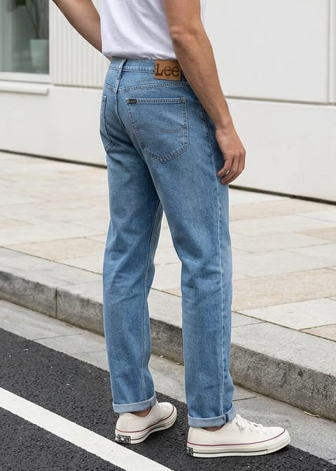 Jeans Uomo Lee Blu in Cotone Stretch
