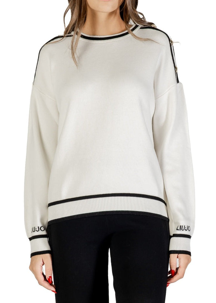Women's Liu Jo Black Long-Sleeved Round-Neck Sweater