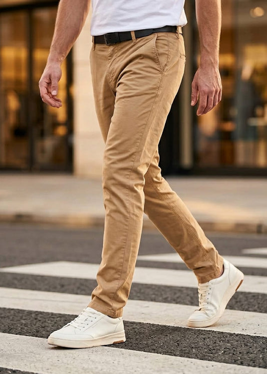 Pantaloni Uomo Lyle & Scott Beige in Cotone