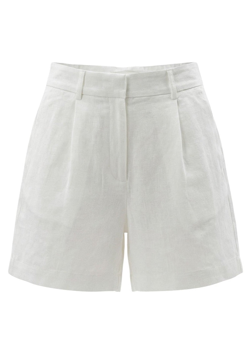 Shorts Donna Only Bianchi Linen Look a Vita Alta