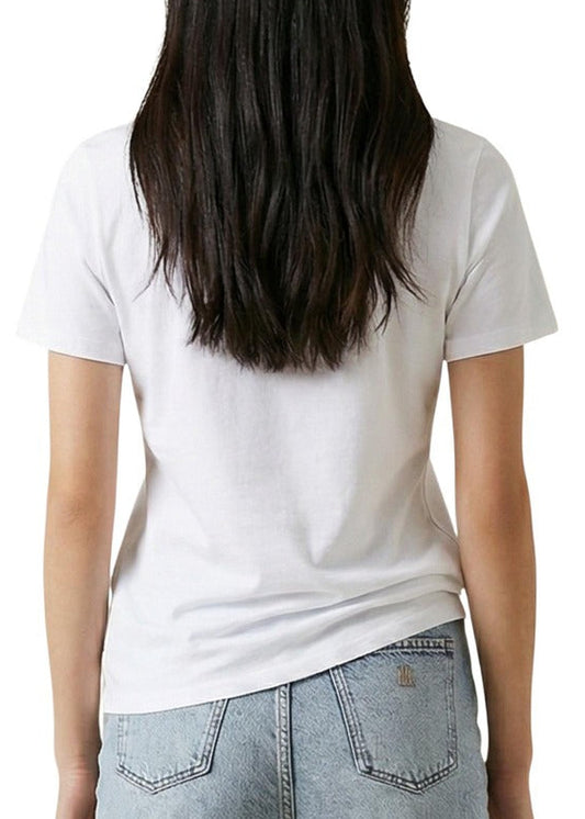 T-shirt Donna Calvin Klein Jeans Bianca in Cotone Elasticizzato