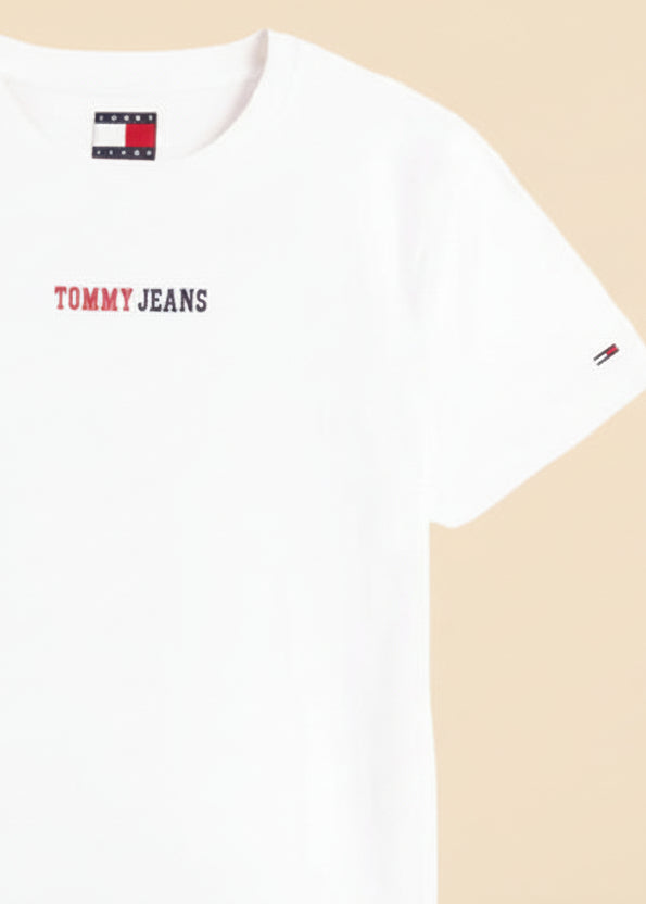 T-shirt Donna Tommy Hilfiger Jeans Beige in Cotone Organico
