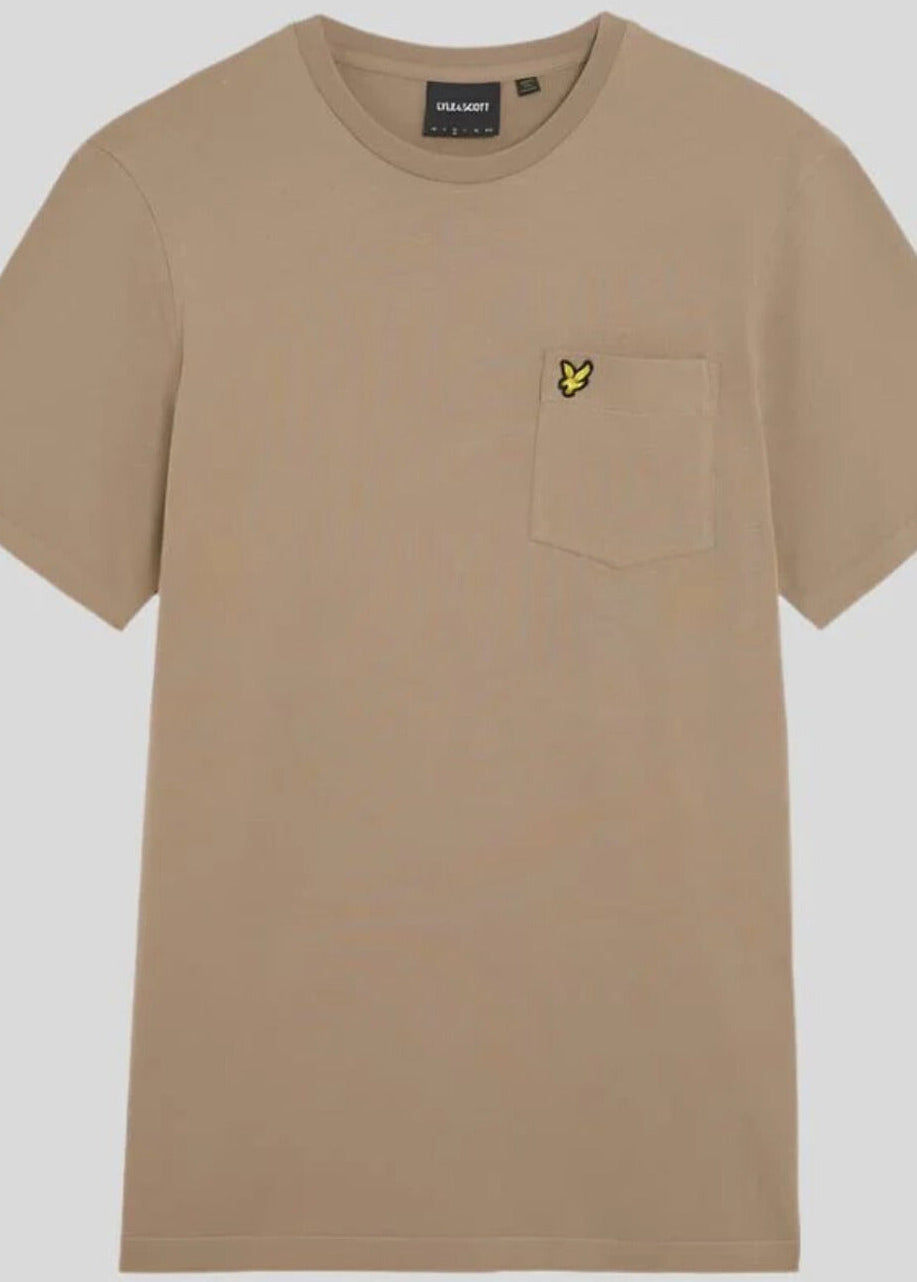 T-shirt Uomo Lyle & Scott Marrone con Stampa e Tasca