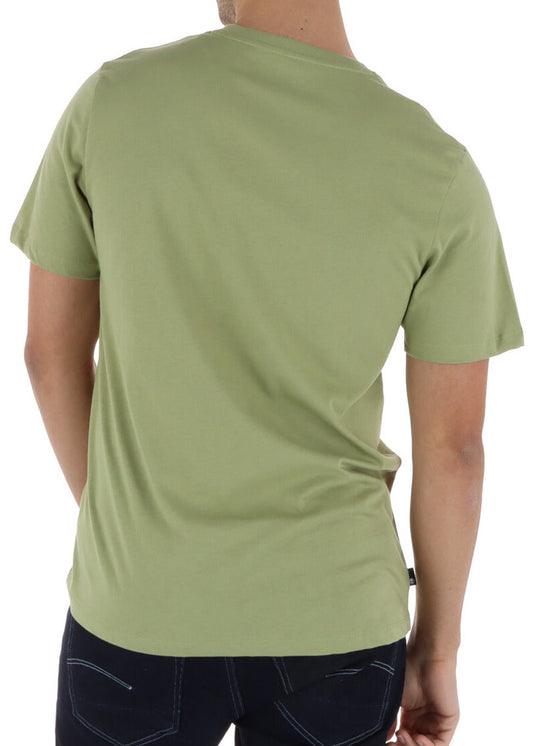 T-shirt Uomo Timberland Verde con Stampa in Cotone