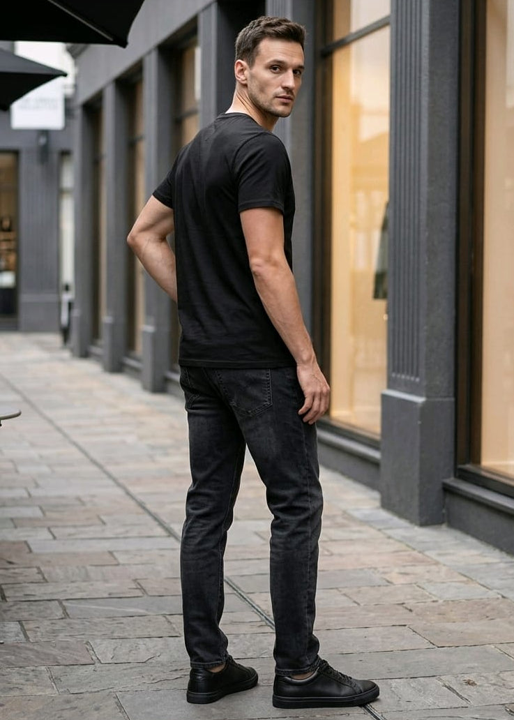 T-shirt Uomo Tommy Hilfiger Jeans Nera con Stampa