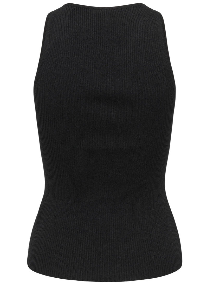 Top Donna Only Nero Smanicato in Viscosa