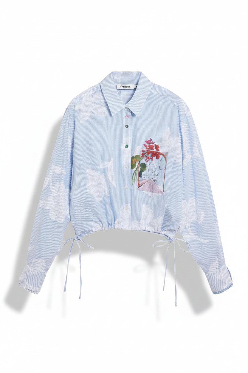 Camicia Donna Desigual Floreale Azzurra | Velvora