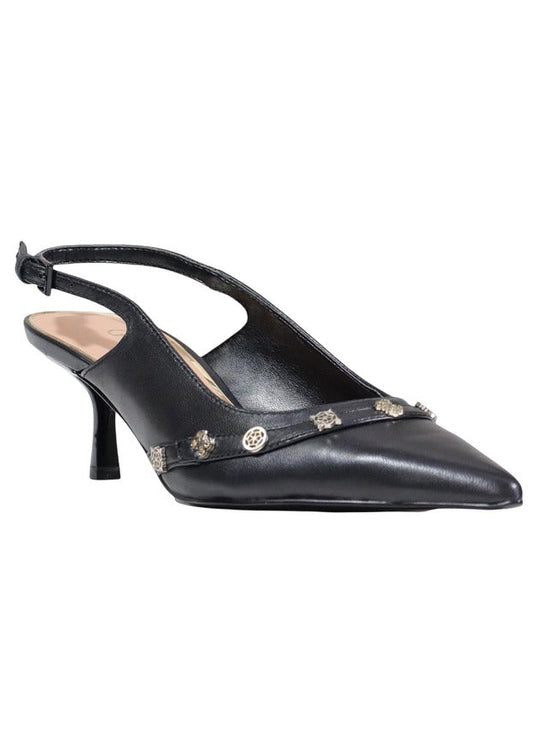 Sandali Donna Guess Neri a Punta con Cinturino