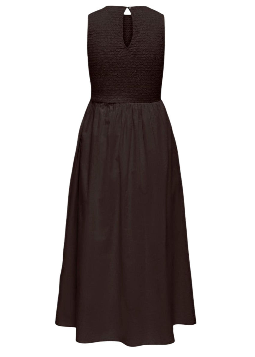 Abito Midi Donna Jacqueline De Yong Marrone Smanicato