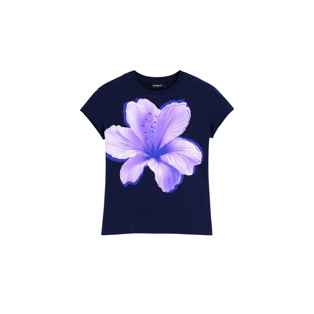 T-Shirt Donna Desigual Yokohama Stampa Blu