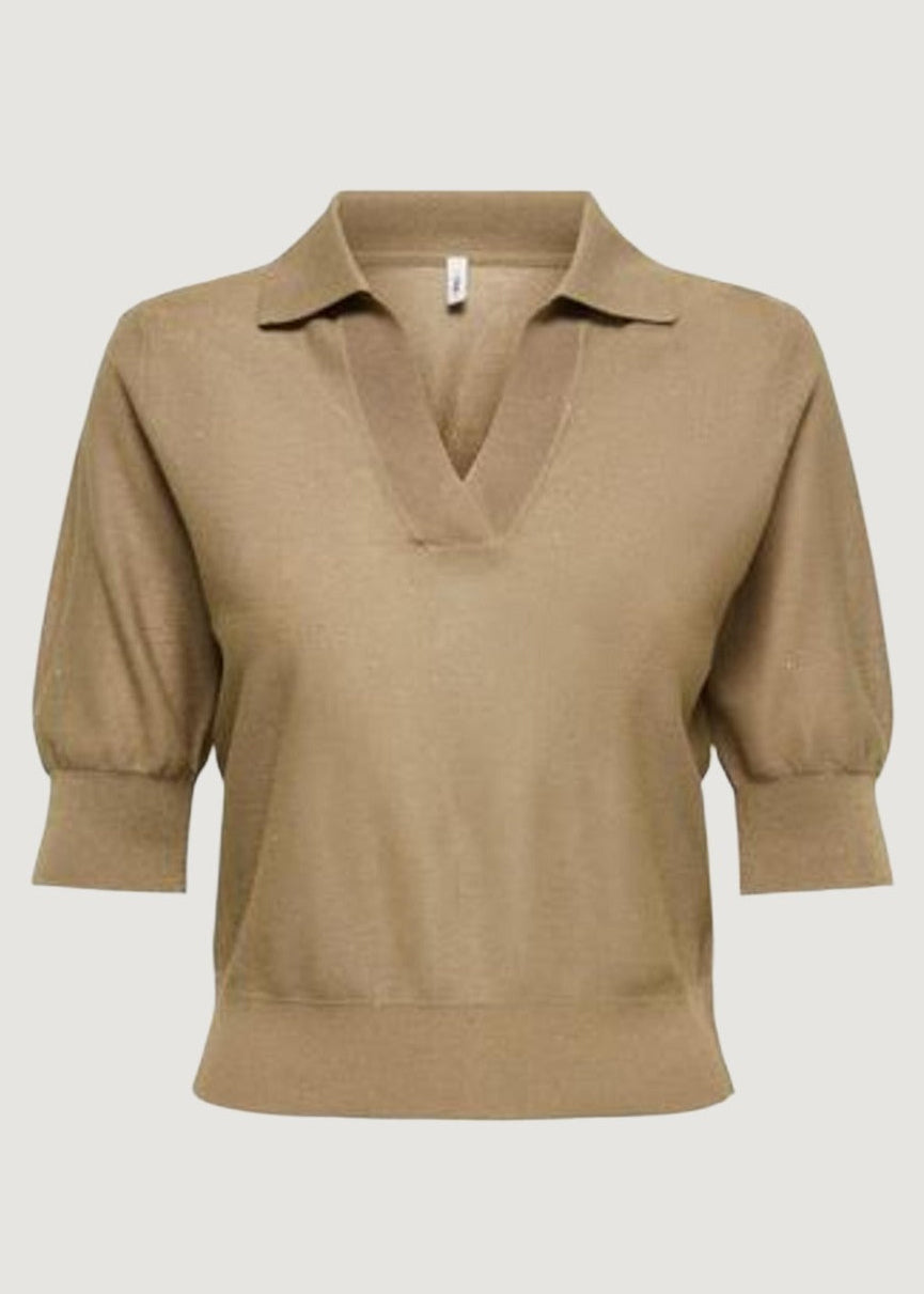 Polo Donna Only Beige | Velvora