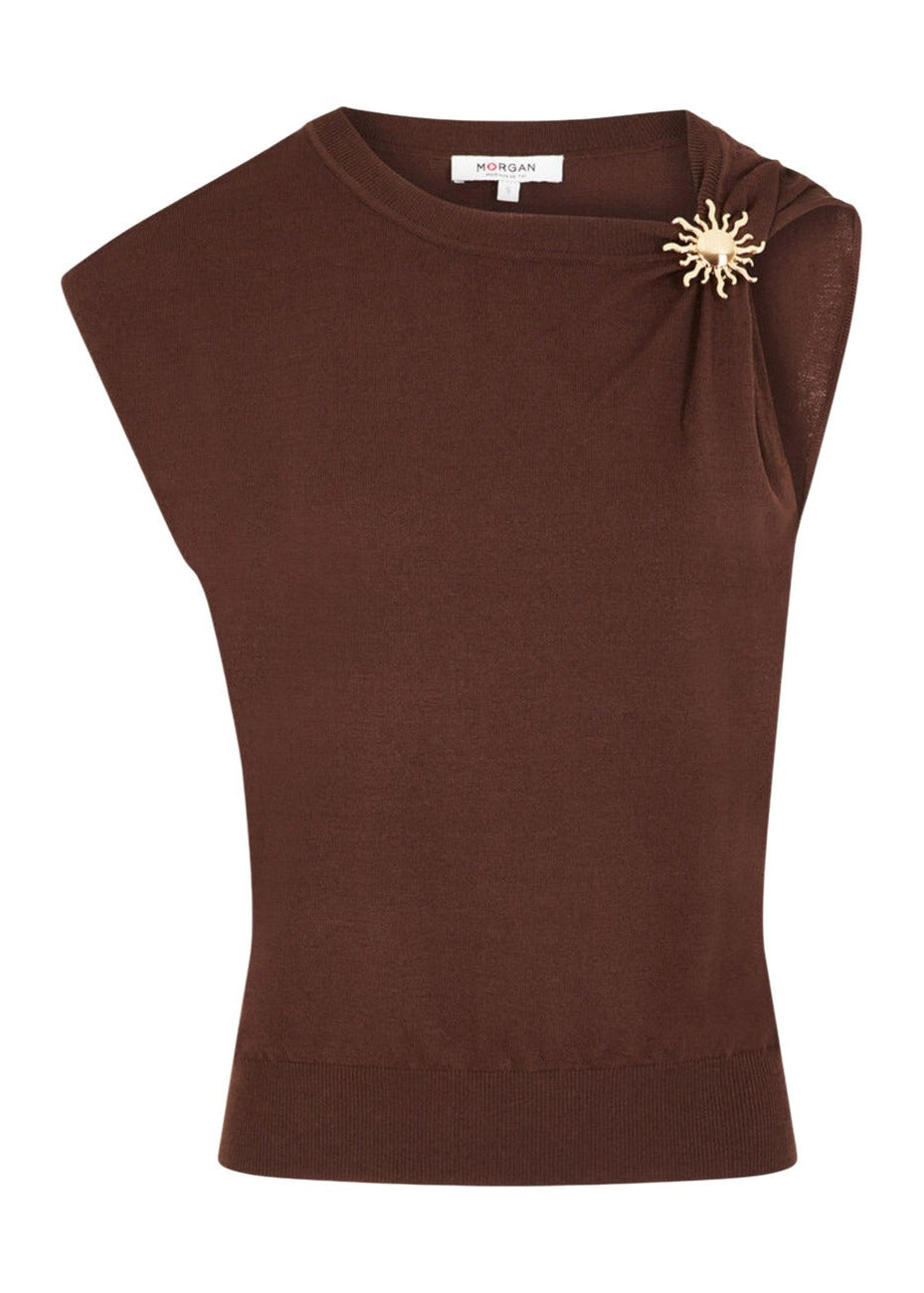 Maglia Donna Morgan De Toi Marrone Smanicata