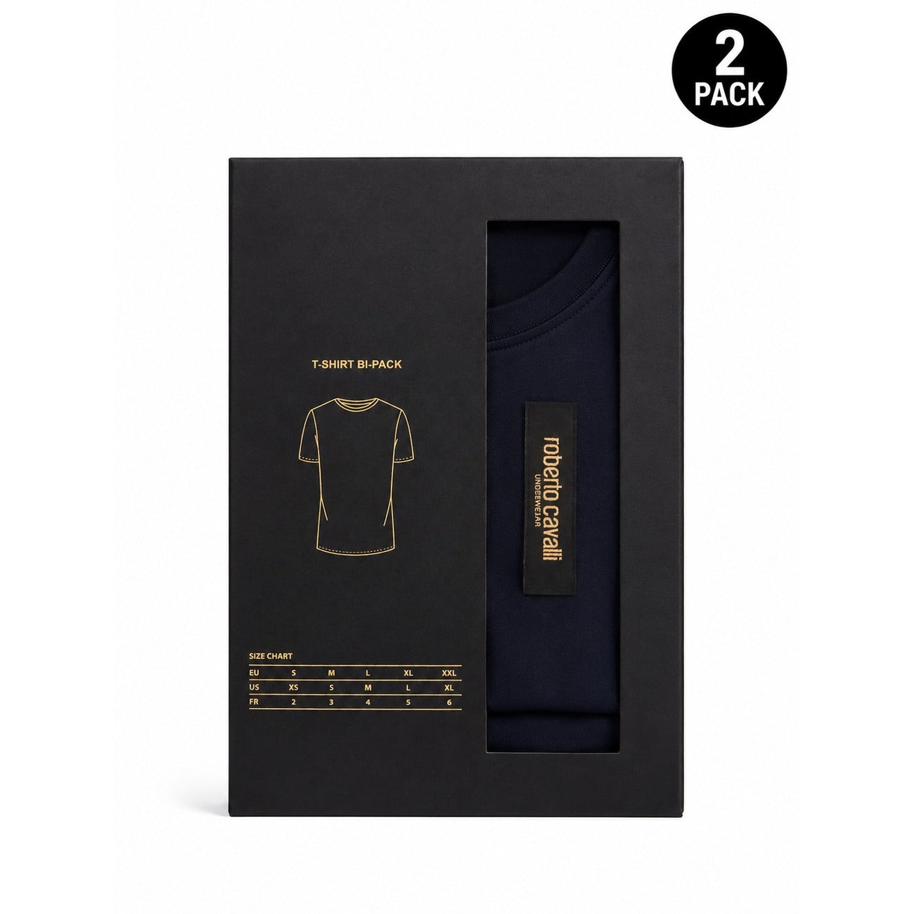 2 T-Shirt Intimo Uomo Roberto Cavalli Underwear Blu