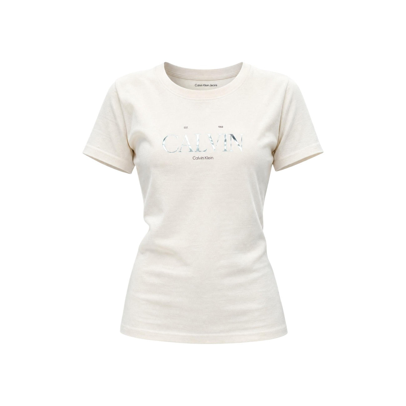 T-Shirt Damen Calvin Klein Jeans Weißer Aufdruck