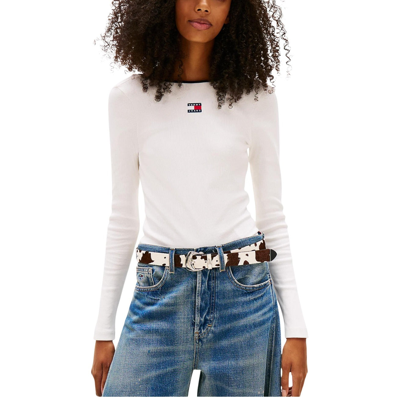 Tommy Hilfiger Jeans Damen-Shirt schwarz aus elastischer Bio-Baumwolle