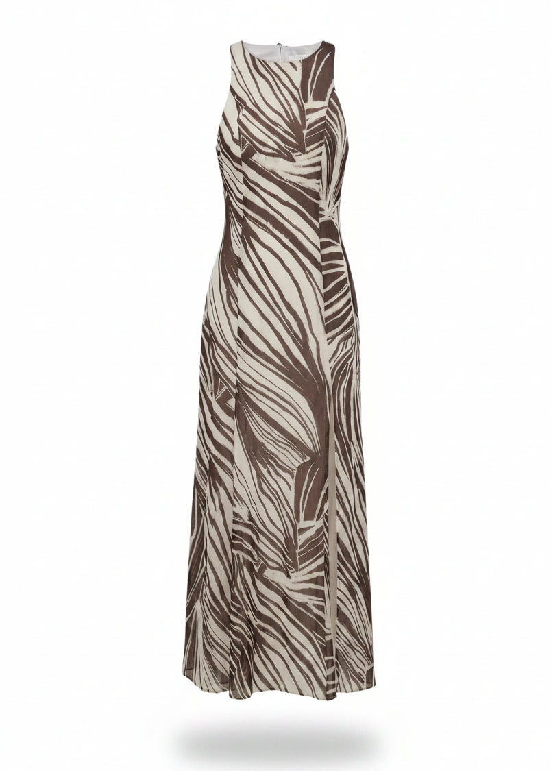 Abito Donna Guess Marrone Smanicato Stampa