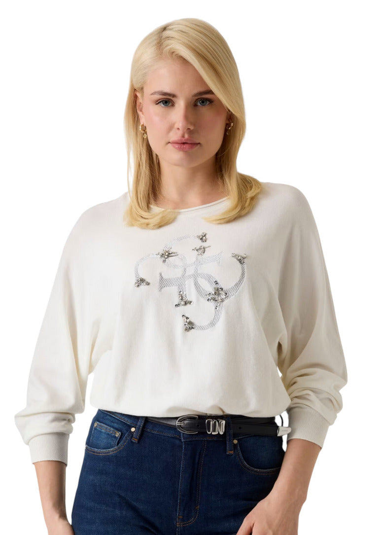 Maglia Donna Guess Manica Lunga Nero e Bianco
