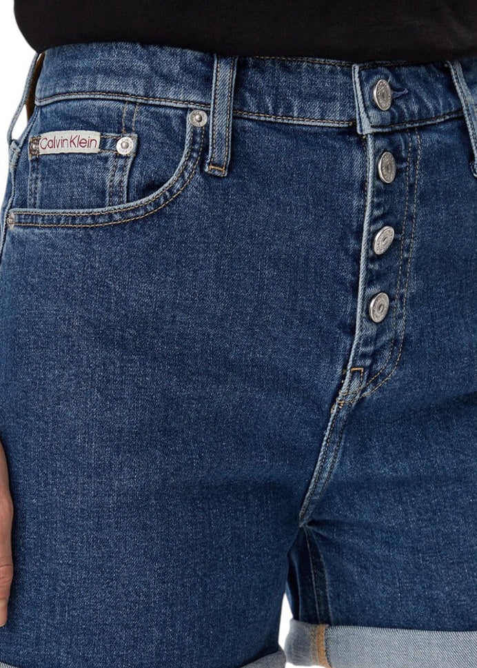 Shorts Donna Calvin Klein Jeans Blu in Cotone