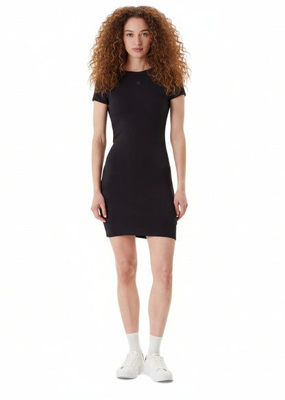 Abito Donna Calvin Klein Jeans Nero in Cotone Elasticizzato
