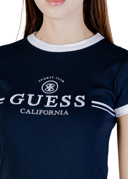 Abito Donna Guess Active Blu con Stampa Maniche Corte