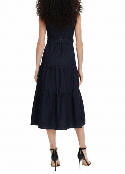Abito Donna Morgan De Toi Blu Smanicato con Bottoni