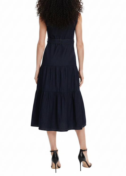 Abito Donna Morgan De Toi Blu Smanicato con Bottoni