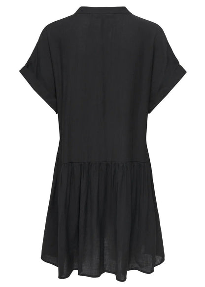 Abito Donna Only Nero Manica Corta Scollo a V