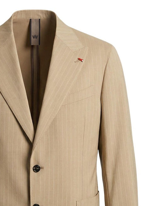 Abito Uomo Mulish Beige Gessato con Bottoni