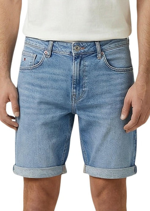 Bermuda Uomo Tommy Hilfiger Jeans Azzurri in Cotone Organico