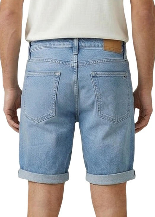 Bermuda Uomo Tommy Hilfiger Jeans Azzurri in Cotone Organico