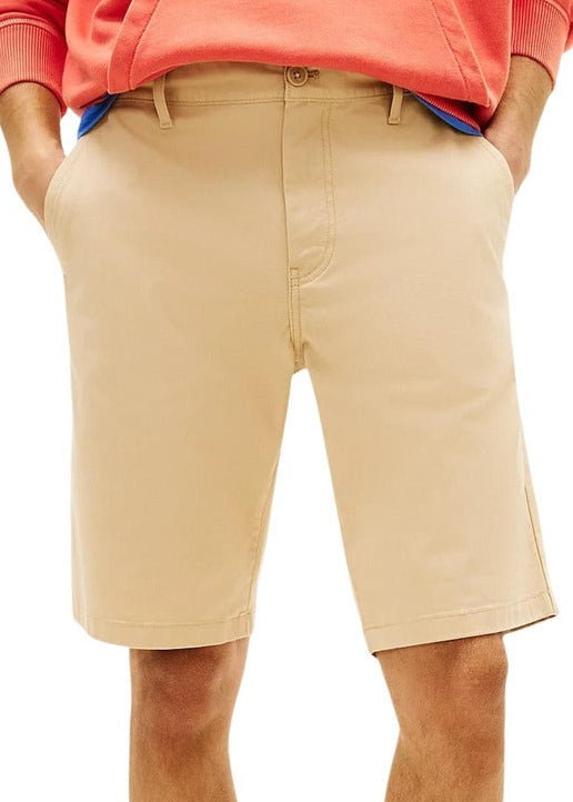 Bermuda Uomo Tommy Hilfiger Jeans Beige in Cotone Organico