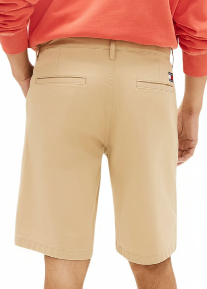Bermuda Uomo Tommy Hilfiger Jeans Beige in Cotone Organico