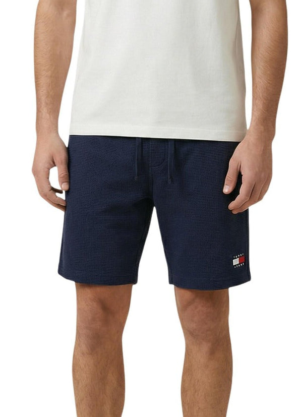 Bermuda Uomo Tommy Hilfiger Jeans Blu in Cotone Organico con Lacci