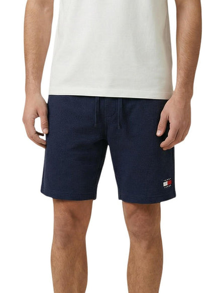 Bermuda Uomo Tommy Hilfiger Jeans Blu in Cotone Organico con Lacci