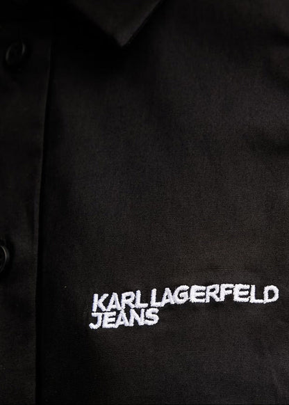 Blouse Donna Karl Lagerfeld Jeans Nera Smanicata con Bottoni