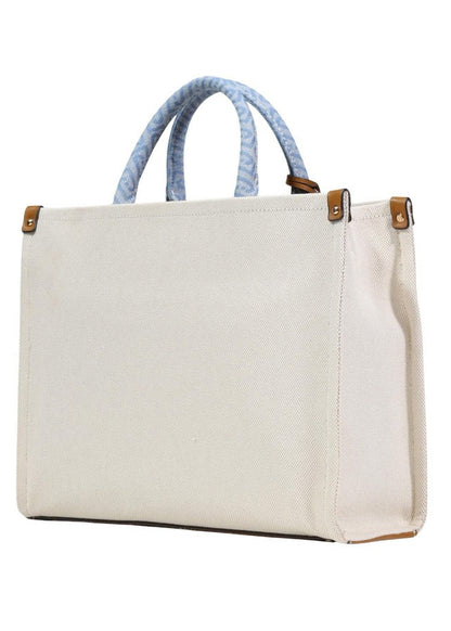 Borsa Donna Liu Jo Beige a Mano con Tracolla in Cotone