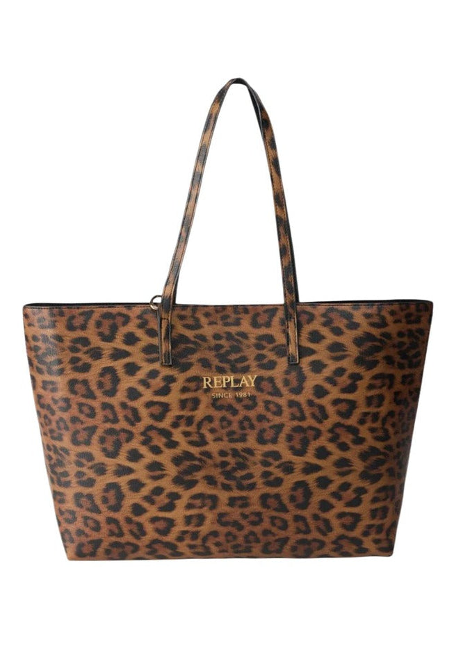 Borsa Donna Replay Marrone Leopardata con Pochette Interna