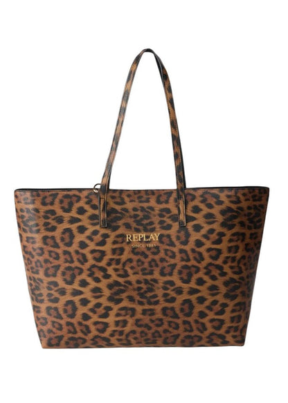 Borsa Donna Replay Marrone Leopardata con Pochette Interna