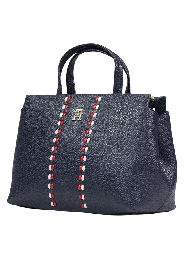 Borsa Donna Tommy Hilfiger Mini Satchel Blu con Tracolla